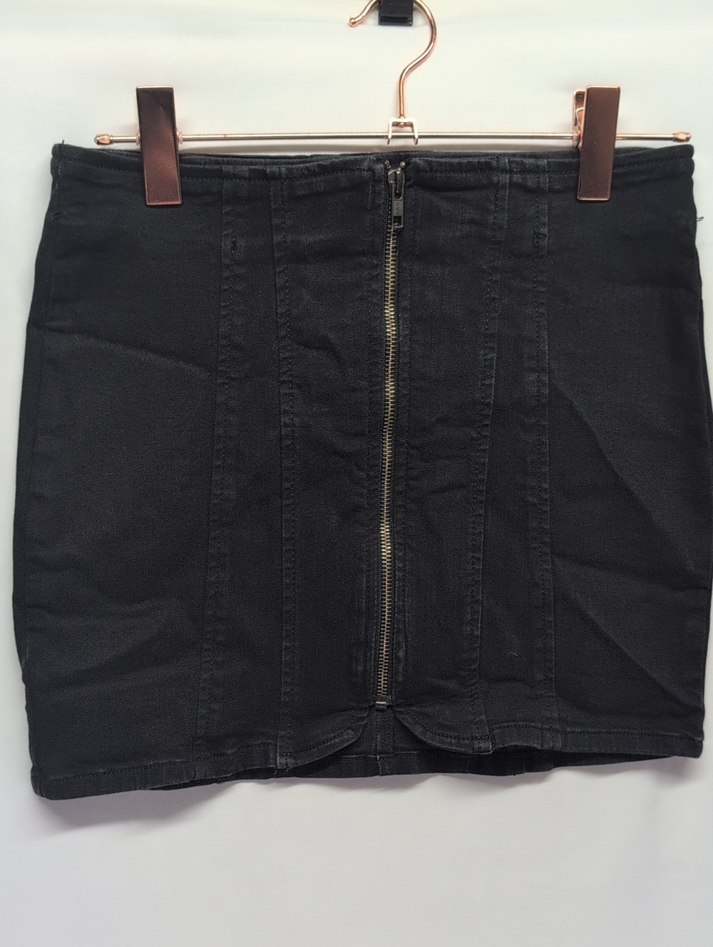 320.We The Free Black Front-Zip Panel‎ Mini Skirt Very Stretch